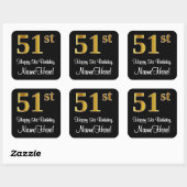 51e verjaardag - Elegante luxe Faux Gold look # Vierkante Sticker (Vel)