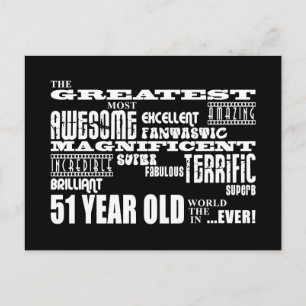 51e verjaardag feest grootste 51 jaar oud uitnodiging briefkaart