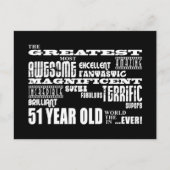 51e verjaardag feest grootste 51 jaar oud uitnodiging briefkaart (Voorkant)