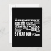 51e verjaardag feest grootste 51 jaar oud uitnodiging briefkaart (Voorkant / Achterkant)