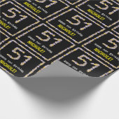 51e verjaardag: Floral Flowers Number, Custom Name Cadeaupapier (Hoek)