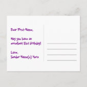 51e verjaardag: Fun Hearts-patroon, Regenboog 51 Briefkaart (Achterkant)