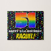 51e verjaardag — Fun, kleurrijk Star Field Pattern Legpuzzel (Horizontaal)