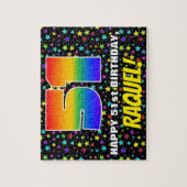 51e verjaardag — Fun, kleurrijk Star Field Pattern Legpuzzel (Verticaal)