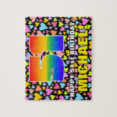 51e verjaardag — Fun, liefhebbende hartvormen + "5 Legpuzzel (Verticaal)