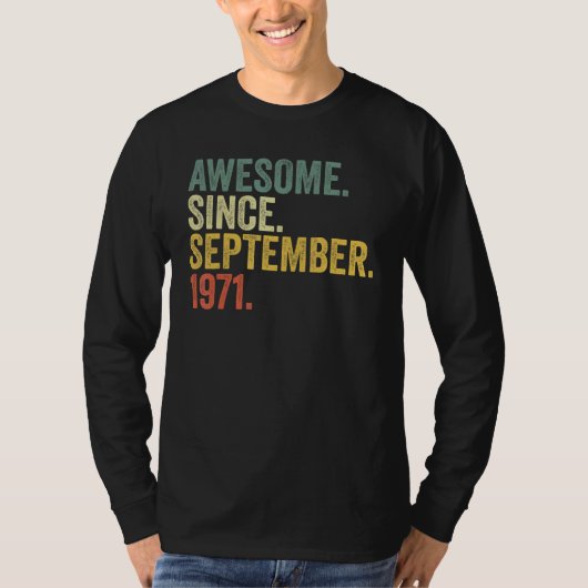 51e verjaardag Geweldige sinds september 1971 51 j T-shirt (Voorkant)