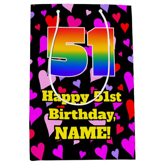 51e verjaardag: Het liefhebbende Kunstpatroon, Reg Medium Cadeauzakje (Voorkant)