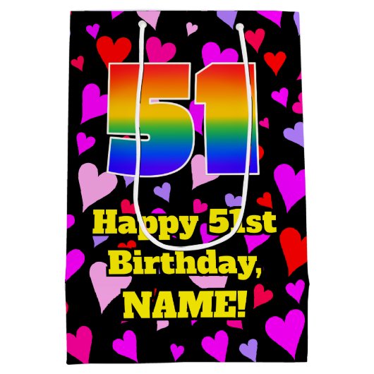 51e verjaardag: Het liefhebbende Kunstpatroon, Reg Medium Cadeauzakje (Achterkant)