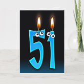 51e verjaardag kaarsen kaart (Voorkant)