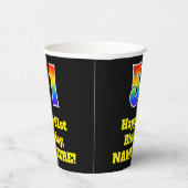 51e verjaardag: Kleurrijk, Leuk, Spannend, Regenbo Papieren Bekers (Rechts)