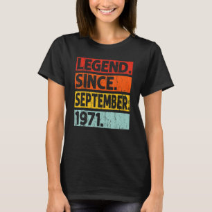 51e verjaardag Legende sinds september 1971 51 jaa T-shirt