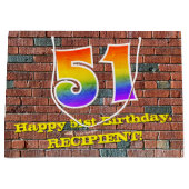 51e verjaardag: Leuk, op graffiti geïnspireerd reg Groot Cadeauzakje (Voorkant)