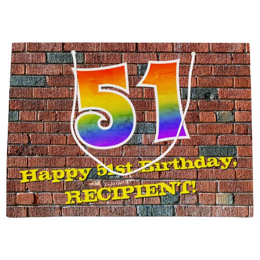 51e verjaardag: Leuk, op graffiti geïnspireerd reg Groot Cadeauzakje (Voorkant)