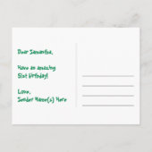 51e verjaardag – Leuk vuurwerkpatroon + Regenboog  Briefkaart (Achterkant)