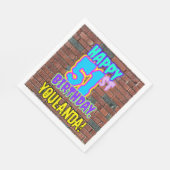 51e verjaardag ~ Leuke, stedelijke graffiti-geïnsp Servet (Hoek)