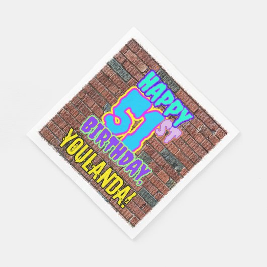 51e verjaardag ~ Leuke, stedelijke graffiti-geïnsp Servet (Hoek)