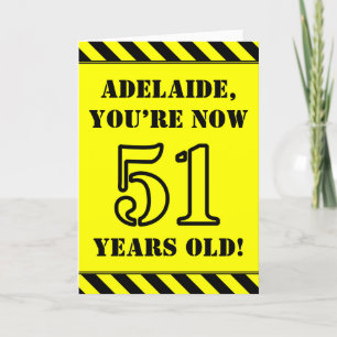 51e verjaardag: Leuke stencil stijl tekst, aangepa Kaart