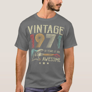 51e verjaardag Mannen  Geweldige 1971 Gui T-shirt
