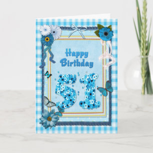 51e verjaardag met een scrapbook-effect kaart