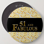 51e verjaardag ronde button 6,0 cm (Voorkant /achterkant)
