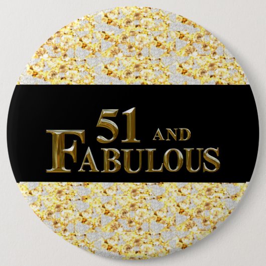 51e verjaardag ronde button 6,0 cm (Voorkant)
