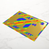 51e verjaardag van de Fun, regenboogspectrum "51" Folie Uitnodiging (Gedraaid)