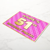 51e verjaardag van de Vreugde - Roze harten en str Folie Uitnodiging (Gedraaid)