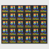 51e verjaardag: Vet, Leuk, Eenvoudig, Regenboog 51 Cadeaupapier (Vlak)