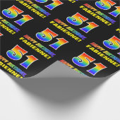 51e verjaardag: Vet, Leuk, Eenvoudig, Regenboog 51 Cadeaupapier (Hoek)