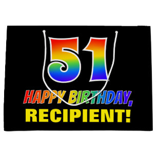 51e verjaardag: Vet, Leuk, Eenvoudig, Regenboog 51 Groot Cadeauzakje