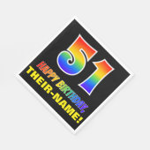 51e verjaardag: Vet, Leuk, Eenvoudig, Regenboog 51 Servet (Hoek)