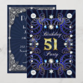 51e verjaardagsfeest met massa's juwelen kaart (Voorkant / Achterkant)