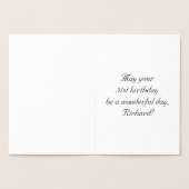 51st Birthday: Elegant, Ornate Script; Custom Name Folie Kaarten (Binnen)