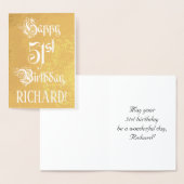 51st Birthday: Elegant, Ornate Script; Custom Name Folie Kaarten (Display)