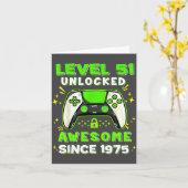 51st Birthday For Men 51 Years Birthday  Kaart (Gele Bloem)