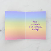 51st Birthday — Fun Cake & Candles, w/Custom Name Kaart (Binnen)