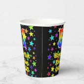 51st Birthday: Fun Stars Pattern and Rainbow 51 Papieren Bekers (Rechts)