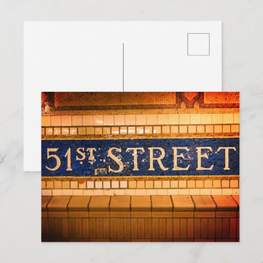  51st Street, Manhattan, NYC Briefkaart (Voorkant / Achterkant)