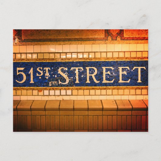 51st Street, Manhattan, NYC Briefkaart (Voorkant)