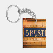  51st Street, Manhattan, NYC Sleutelhanger (Voorkant Links)