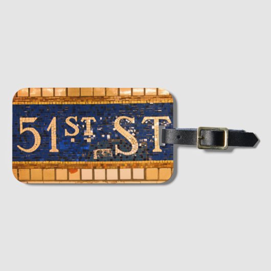 51st Street, Manhattan, NYC Square Bagagelabel (Voorkant (horizontaal))