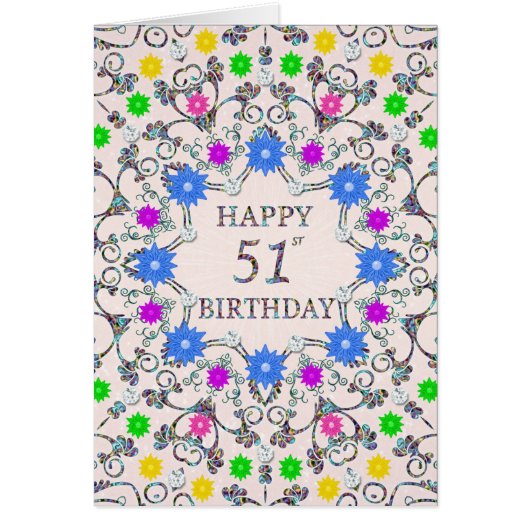51ste Abstracte bloemen van de Birthday (Voorkant)