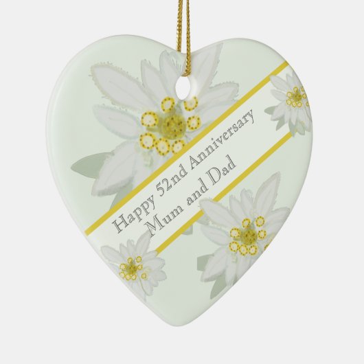 51ste bruiloft Jubileum Keramisch Ornament (Rechts)