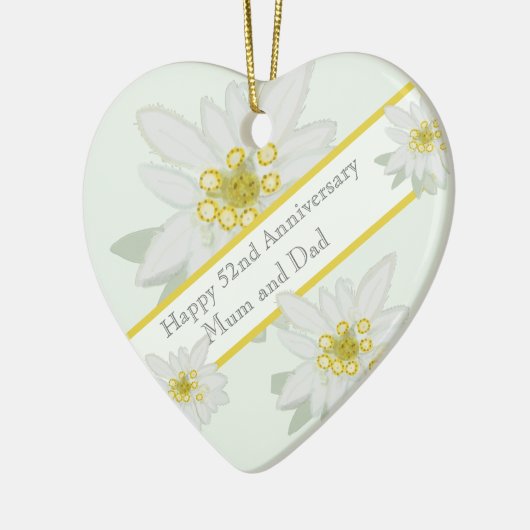 51ste bruiloft Jubileum Keramisch Ornament (Links)