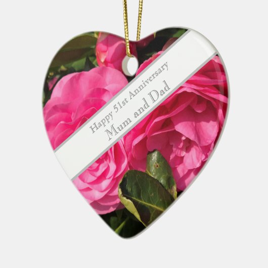 51ste bruiloft Jubileum Keramisch Ornament (Links)