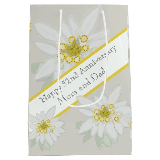 51ste bruiloft Jubileum Medium Cadeauzakje (Achterkant)