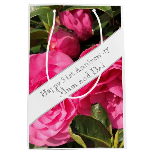 51ste bruiloft Jubileum Medium Cadeauzakje (Voorkant)