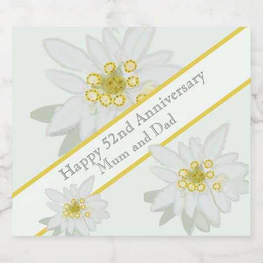 51ste bruiloft Jubileum Sparkling Wijnetiket (Enkel label)