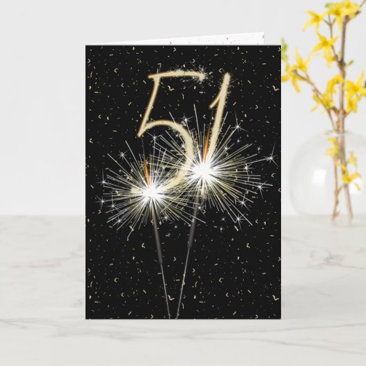51ste bruiloft-sparklers kaart (Gele Bloem)