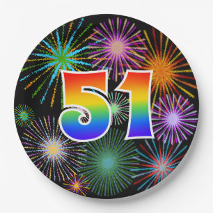 51ste evenement - Leuk, Kleurrijk, Vet, Regenboog  Papieren Bordje